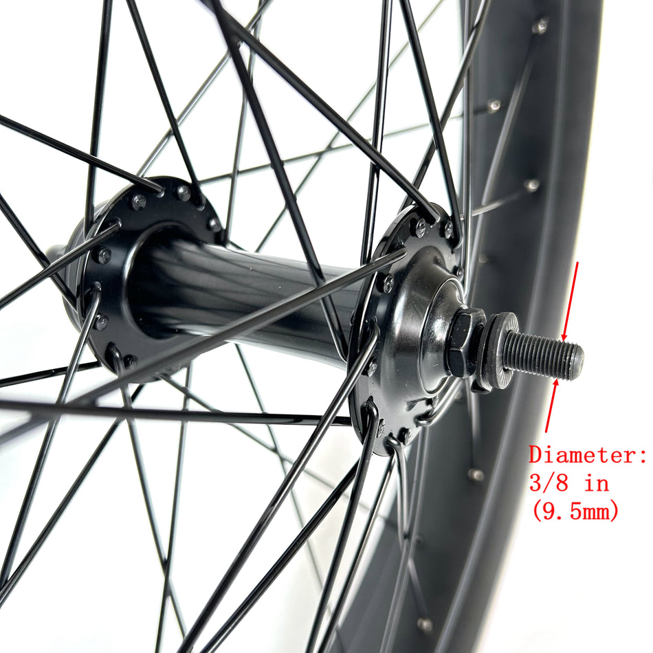 26x4.0 Front Fat Bike Wheel Bolt On Snow Bicycle 26 Inch Double Wall Bearing Hub 36x13G Spokes 135mm Dropout Disc Brake Electric Fatbike Front Rim Set
