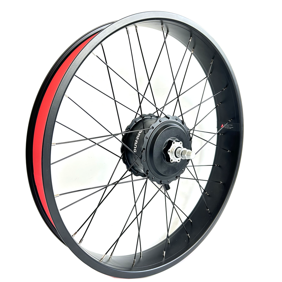 BAFANG 26x4.0 inch Electric Bicycle Hub Motor Front Drive 48V1000W Fat Bike Motor Kit 135mm Dropout Double Wall Rim TFT Color Display