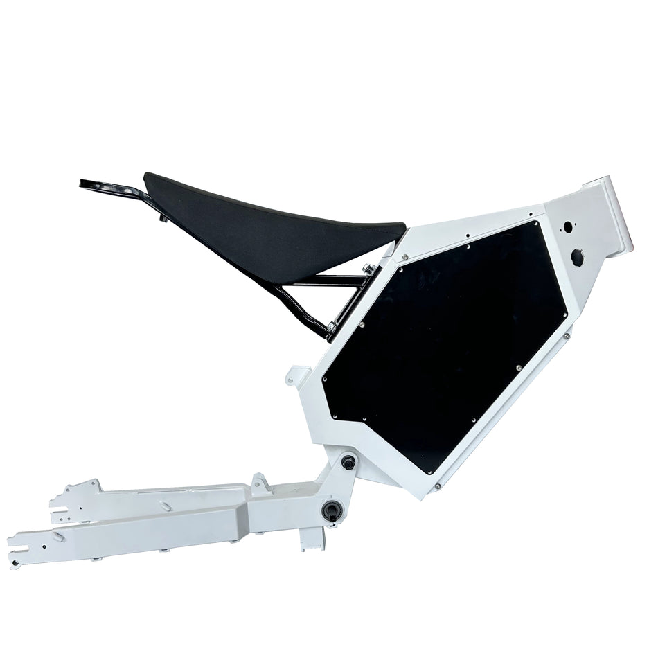 Stealth Bomber Electric Bike Frame for E-Motorcycle Enduro Ebike Frame 3000W 5000W 8000W 10000W Power White
