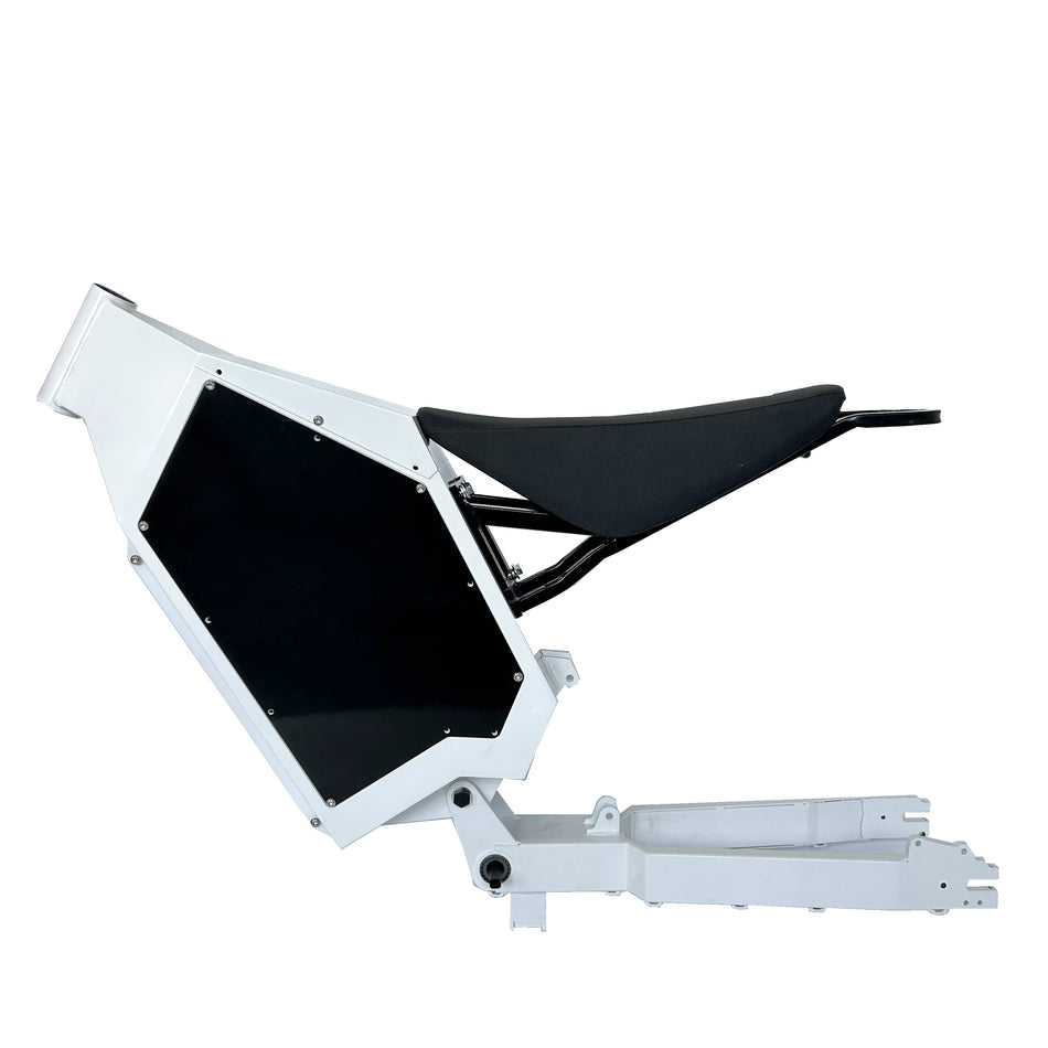 Stealth Bomber Electric Bike Frame for E-Motorcycle Enduro Ebike Frame 3000W 5000W 8000W 10000W Power White