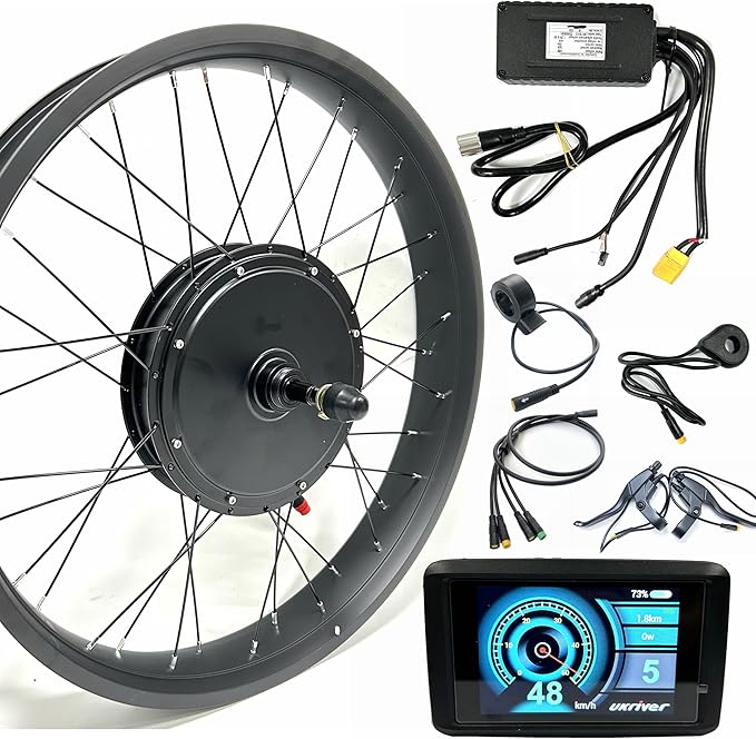 48V2000W Electric Bicycle Fat Bike 26x4.0inch Hub Motor Kit Rear Drive with Color Display Snow E-Bike Conversion Kit Waterproof Engine