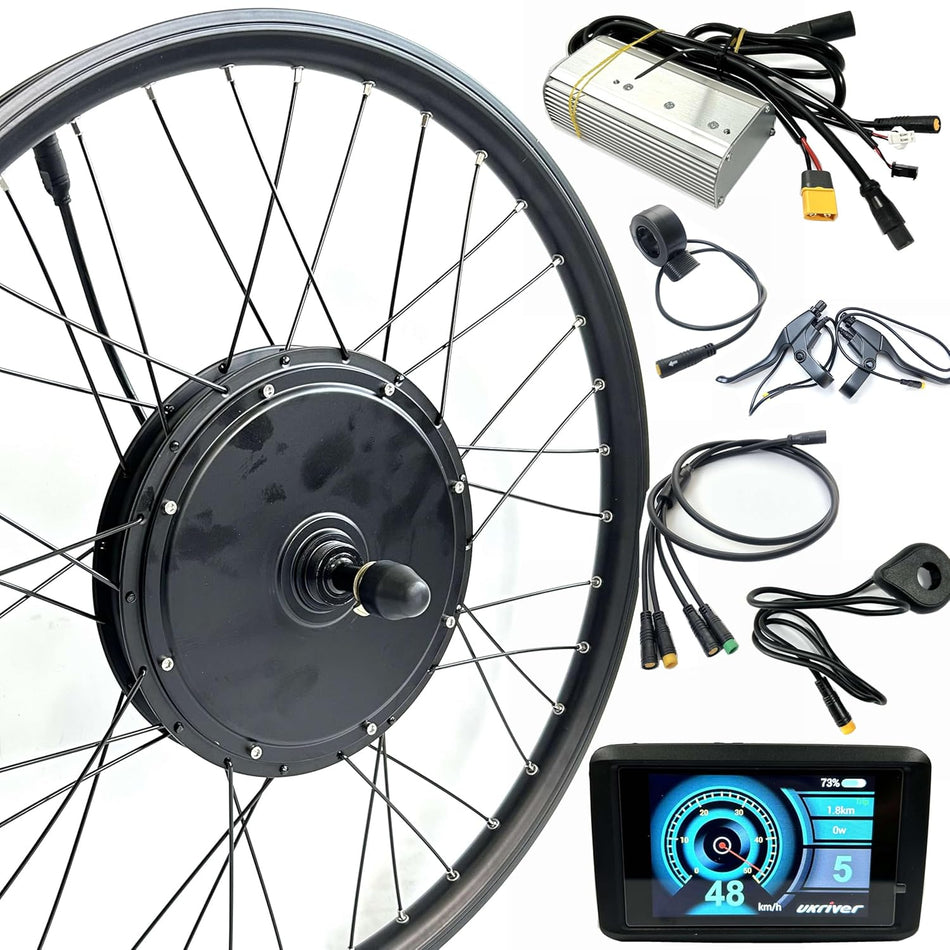 48V1000W Electric Bicycle MTB 26inch Hub Motor Kit Rear Drive with TFT Color Display E-Bike Conversion Kit Waterproof Engine Mountain Bike