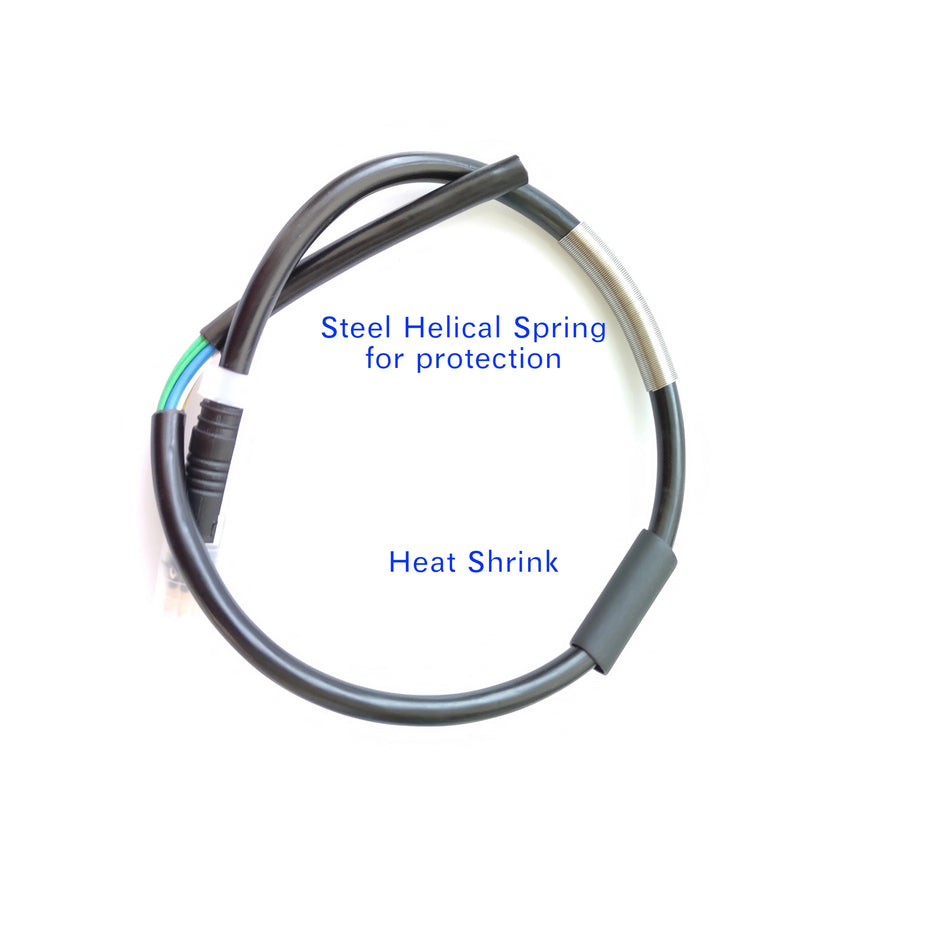 9pin Connector Motor 250W/350W/500W Male 1.5mm Square 3 Phrase + 6 Hall Sensor Wire With Heat Shrink and Helical Steel Spring