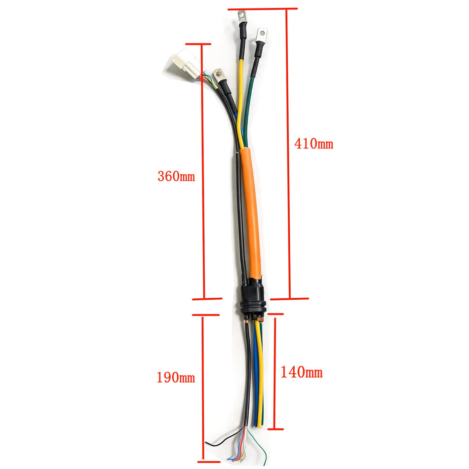 QS Motor Cable Wire Harness Assembly for 4000W/5000W E-bike 8mm Square Section 3xPhrase+6xHall Sensor Wire High Quality Cable